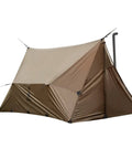 Coyote brown hot tent with stove jack for four season hammock camping gear 3000mm waterproof shelter for hiking and backpacking.
