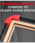 13 Ft Belt Band Clamp For Woodworking Quick Release Frame Clamp with red 90 degree corner piece on wood frame