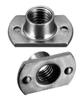 Heavy Duty M8 Weld Nuts With Tab Base Design And Grey Carbon Steel Build Crafted Tough For Pipe Furniture Car Mods And Shop Bench Fixes Quick Setup Zero Headaches 25 Piece Kit, showing top and side view.