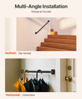 Badass Industrial Wall Mount Stair Handrail, Three Foot Black Iron Staircase Grip Square Tube mounted on wall beside wooden stairs.