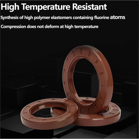 Fluoro Rubber Oil Seal Kit With O Rings And Gaskets Heavy Duty Transmission Seals High Temperature Resistant From Minus 20C To 240C Corrosion Proof Ring Set For DIY Repairs And Maintenance, brown FKM oil seals