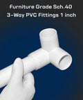 Heavy Duty 1 Inch PVC Fittings 3 Way 10 Pack Furniture Grade For DIYers Building Furniture And Frames UV Resistant Elbow Connector