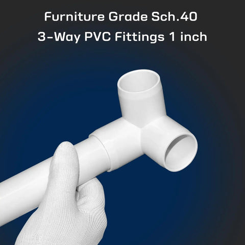 Heavy Duty 1 Inch PVC Fittings 3 Way 10 Pack Furniture Grade For DIYers Building Furniture And Frames UV Resistant Elbow Connector