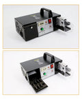 Top Shelf Electric Terminal Crimping Machine With Nine Precision Dies, showing control panel and detachable dies for ease of use.