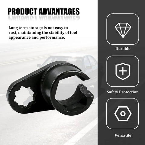 Half Inch Drive Oxygen Sensor Socket With Seven Eighths Inch Hex Offset For Easy Removal, Wire Gate Prevents Wire Damage, Carbon Steel Pro Grade Tool Built To Last, Universal Fit For Most Vehicles, For Weekend Warriors And Pros. black carbon steel socket with wire gate
