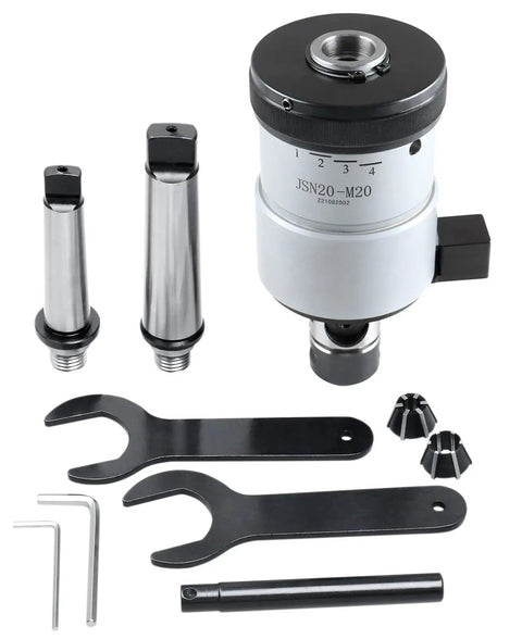 Self Reversing Tapping Head 5/16 To 3/4 Inch M8 To M20 Range With Pro Grade Depth Control To 0.004 Inch, Chatter Free Clutch, Radial Float Self Centering, Includes 1/8 And 1/4 NPT And M20 Taper Model 2600 4022