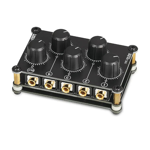 MC5 Mini Portable Stereo Mixer With Four 3.5mm Inputs And One 3.5mm Output, Passive No Power Needed Live Studio Console