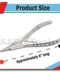 Set Of 2 Ring Opening And Ring Closing Pliers For Body Piercing Captive Bead Tools Stainless Steel With Red Dip Finish Durable And Easy Grip Ideal For Piercing Jewelry Making And Maintenance, approximately 6 inches long.
