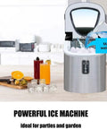 Hassle Free Countertop Ice Maker Machine Rolling Out Twenty Six Pounds Of Fresh Cubes Daily serving drinks with clear viewing window.