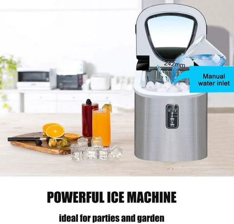 Hassle Free Countertop Ice Maker Machine Rolling Out Twenty Six Pounds Of Fresh Cubes Daily serving drinks with clear viewing window.