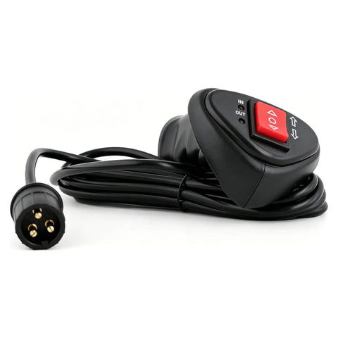 3 Pin Male Plug Electric Winch Remote Controller With 11.48 Foot Connector Cable Easy Install Plug And Play For Atv Utv Off Road Vehicle Black Housing Durable Plastic Build Reliable Performance.