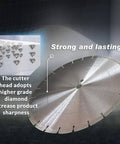 12-inch laser-welded segmented diamond blade for dry or wet cutting concrete, stone, brick, masonry (front view).