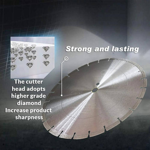 12-inch laser-welded segmented diamond blade for dry or wet cutting concrete, stone, brick, masonry (front view).