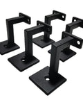Square Handrail Brackets For Staircase With Screws Five Pack Textured Black Matte Finish Heavy Duty Steel Brackets Built To Last