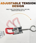 Heavy Duty Stainless Steel Toggle Latch Clamp Set 2 Pack Adjustable Pull Hasp Latches, rustproof, red handle, side view