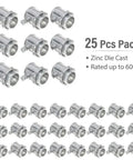 Heavy Duty 1/2 Inch Emt Set Screw Connectors Zinc Die Cast Electrical Conduit Fittings 25 Pack, shown in grouped layout.