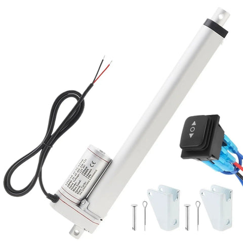 Beefy 50-400mm Stroke 12V DC Linear Actuator Motor 1000N 220lb With Rocker Switch And Mounting Bracket For DIY Projects Robotics And Home Automation Heavy Duty Precision Linear Motion, with bracket and switch