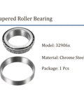 30mm X 47mm X 12mm Kozelo Tapered Roller Bearing Chrome Steel Cone And Cup Set For Conveyor Systems, model 32906x, chrome steel material.