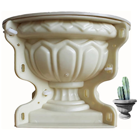 Durable Concrete Planter Mold 9.65 By 10.2 Inches, Pro Grade Thick Plastic Mold with cactus insert for garden decor.