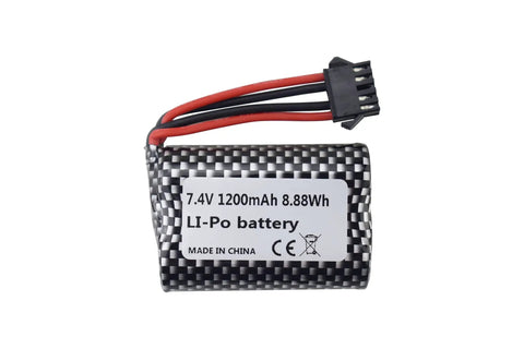 2 Pack 7.4V 1200mAh Lithium Battery For R208 R308 2008 R206 TX122 TX123 H106 V003 RC Remote Control Boat, LiPo design.