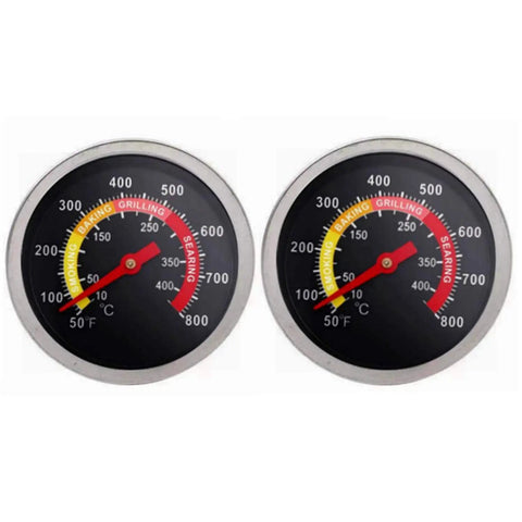 Two Pack BBQ Grill Temperature Gauge For Charcoal Pit And Smoker, Waterproof Thermometer With Easy Mount, Screw Thread And Wing Nut