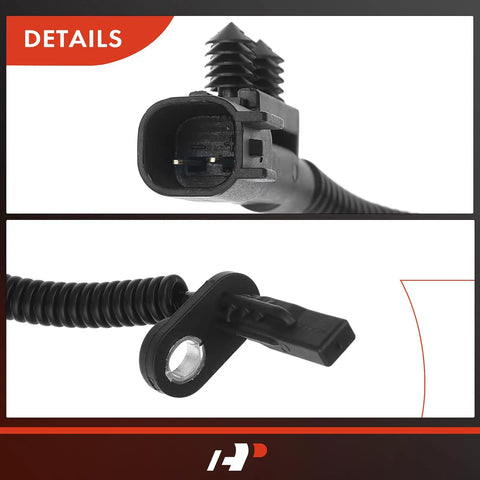 Solid Pair Of Rear Abs Wheel Speed Sensors For Dodge Durango And Jeep Grand Cherokee showing connector and mount details.