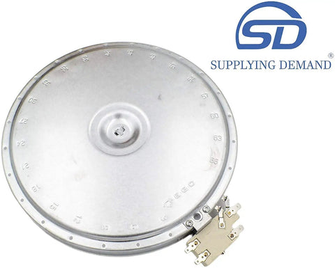 9 Inch Radiant Surface Element Replacement For Electric Range Cooktop Dope Model Specific Fit Not Universal, top view with connector