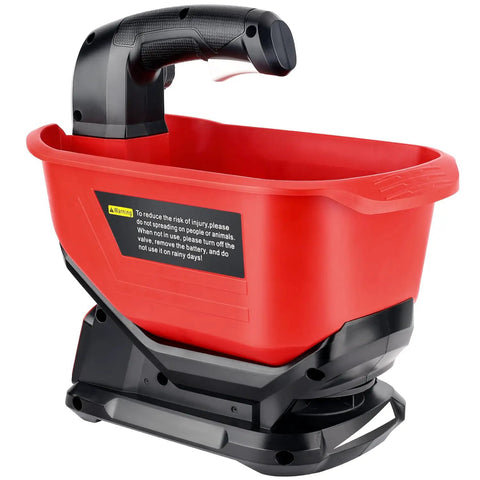 Battery Powered Salt Spreader For Milwaukee 18V Tools Handheld Seed And Fertilizer Spreader With A 3.7L Hopper side view