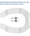 Elongated Open Front Toilet Seat With Thickened Material That Never Loosens White 18.5 Inch Heavy Duty Workhorse Quality Hinges
