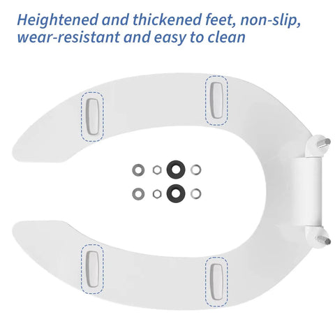 Elongated Open Front Toilet Seat With Thickened Material That Never Loosens White 18.5 Inch Heavy Duty Workhorse Quality Hinges