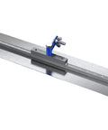 24 Inch By 5 Inch Round End Spring Steel Fresno Trowel With Swivel All Angle Bracket And Universal Handle Mount, top view