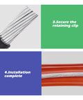35KV Cable Protector Silicone Sleeve for Outdoor Power Lines, clip-on installation progress, and completed with sleeve, close-up view.