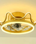 Low Profile Ceiling Fan With Remote Light Kit Crown Gold Finish Perfect For Girls Room July 2022 Design Quiet Safe Motor