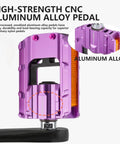 Foldable Bike Pedals Aluminum Alloy 9 Sixteenth Inch With Reflective Strips Non Slip Wide Flat Pedals Purple close-up