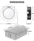 Dimensions diagram of 4 Inch LED Recessed Lights 4 Pack Adjustable Gimbal Eyeball With Junction Box 5 CCT Selectable Airtight IC Rated 9W 750LM