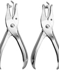 Two Piece Hole Puncher Set With One Eighth And One Quarter Inch Circle Punches For Paper Crafting Card Making Office Tags And DIY Projects Small Compact Handheld Metal Punch That Cuts Clean Up To Eight Sheets