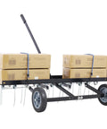 40 Inch Tow Behind Dethatcher with 20 Rust Proof Heat Treated Tines and Cart, suitable for lawn tractors.