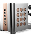 Professional Tca Espresso Machine Featuring Advanced Hybrid Pid Temperature Tuning And Upscale Copper Matte Black Chassis side view with copper accents.
