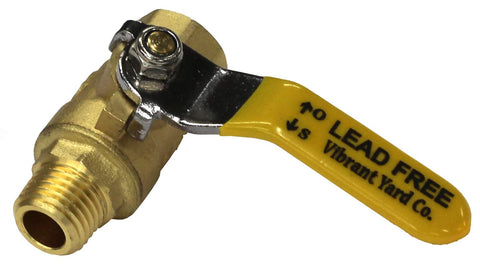 Lead Free Forged Brass Air Compressor Inline Ball Valve, Quarter Turn, One Quarter Inch MNPT To One Quarter Inch FNPT, Pro Grade