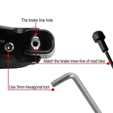 Close-up of Aluminum Alloy Bike Brake Levers Pair For Road Bikes 22.2 To 23.8 Mm Handlebar Compatibility Easy Install