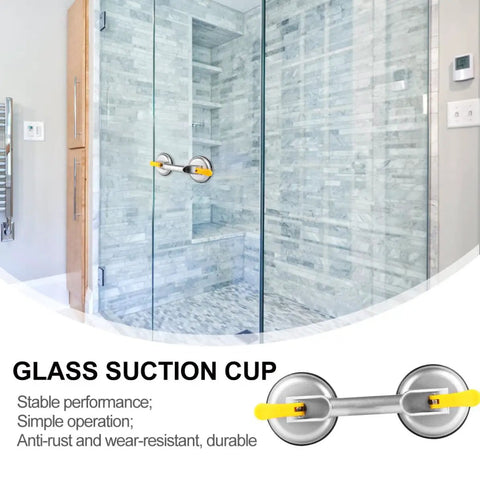 Super Heavy Duty 2 Jaw Glass Suction Cup Lifter Tool With Spring Loaded Locking Handle Made From Durable Aluminum Alloy And Rubber for bathroom glass.