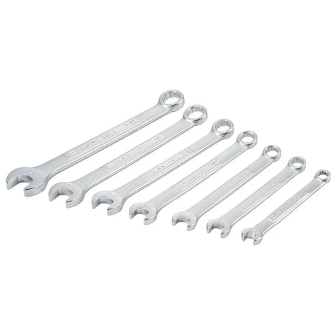 SAE Wrench Set In Pouch, 7-Piece With 12-Point Box End And 15 Degree Offset, Built To Last Chrome Finish, Corrosion-Resistant