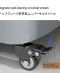Close-up of a lockable caster wheel on the Versatile Mobile Commercial Mop Rack With Broom Holder And 8 Slots Cleaning Tool Cart.