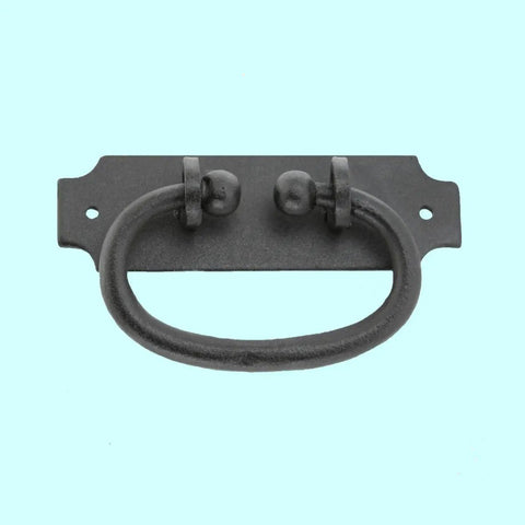 Top Shelf Wrought Iron Cabinet Ring Pulls Antique Colonial Style Black Finish Heavy Duty Drawer Handles Rust Resistant Powder Coating Easy Grip Design Fits Standard Cabinetry For Quick Upgrades
