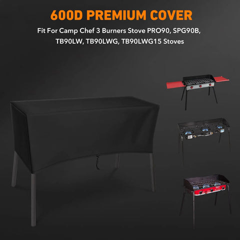 Heavy-Duty Patio Cover For Camp Chef 3 Burner Stoves Fits TB90LW TB90LWG TB90LWG15 SPG90B DB90D