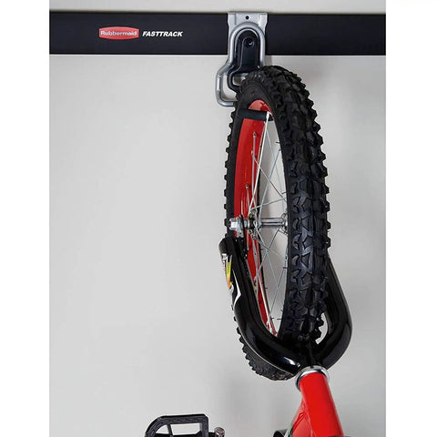 Heavy Duty Garage Bike Storage Hook Set Vertical Wall Mount Rack For Bicycles Up To 50 Lbs 4 Pack Quick Snap On FastTrack Rails