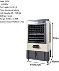 Heavy Duty Portable Swamp Cooler Featuring 8830 CFM Airflow And 10.6 Gallon Tank For Garage Cooling And Humidifying, 110cm tall.