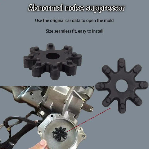 Two Pack Flexible Steering Coupling Replacement for Hyundai Sonata Elantra Santa Fe Azera Veloster Kia Soul Optima Forte Cadenza Rubber Steering Column Coupler 563304Z000 563152K000FFF, showing parts and installation process