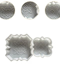 Two Piece Brick Form Concrete Mold Set For DIY Patio Garden Walkway Projects with beveled edges and smooth corners.