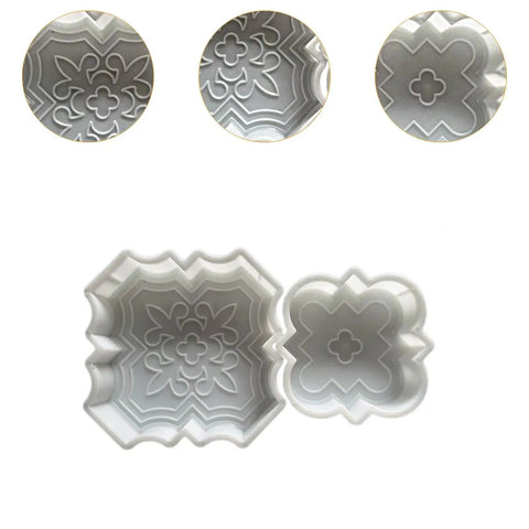 Two Piece Brick Form Concrete Mold Set For DIY Patio Garden Walkway Projects with beveled edges and smooth corners.